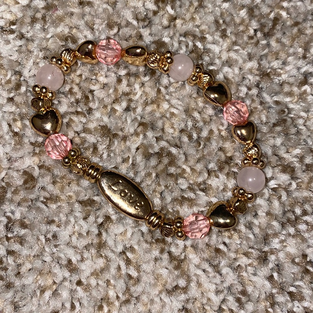 pink and gold love bracelet